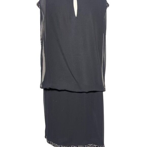 J KARA Sleeveless Black Embellished Party Cocktail Mini Dress Size 12 - Picture 5 of 6
